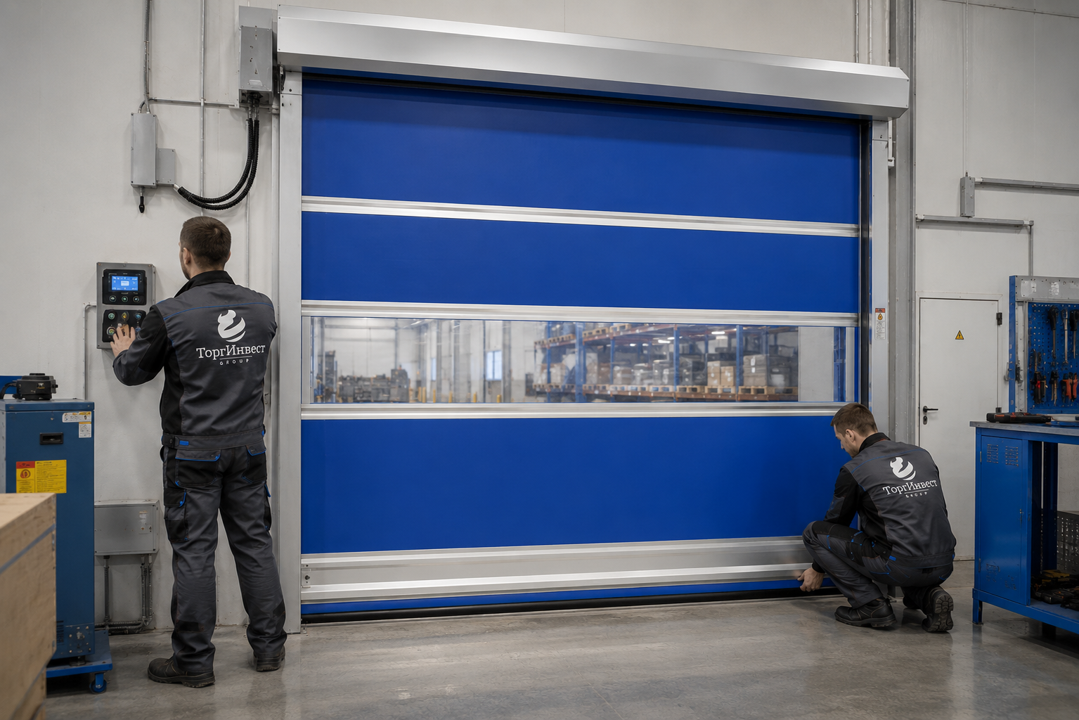 Зимние скоростные рулонные ПВХ ворота